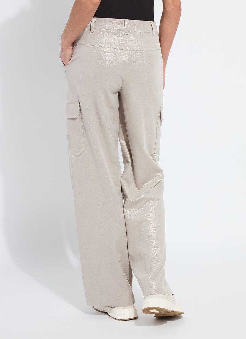 back of leather suede tan cargo pants