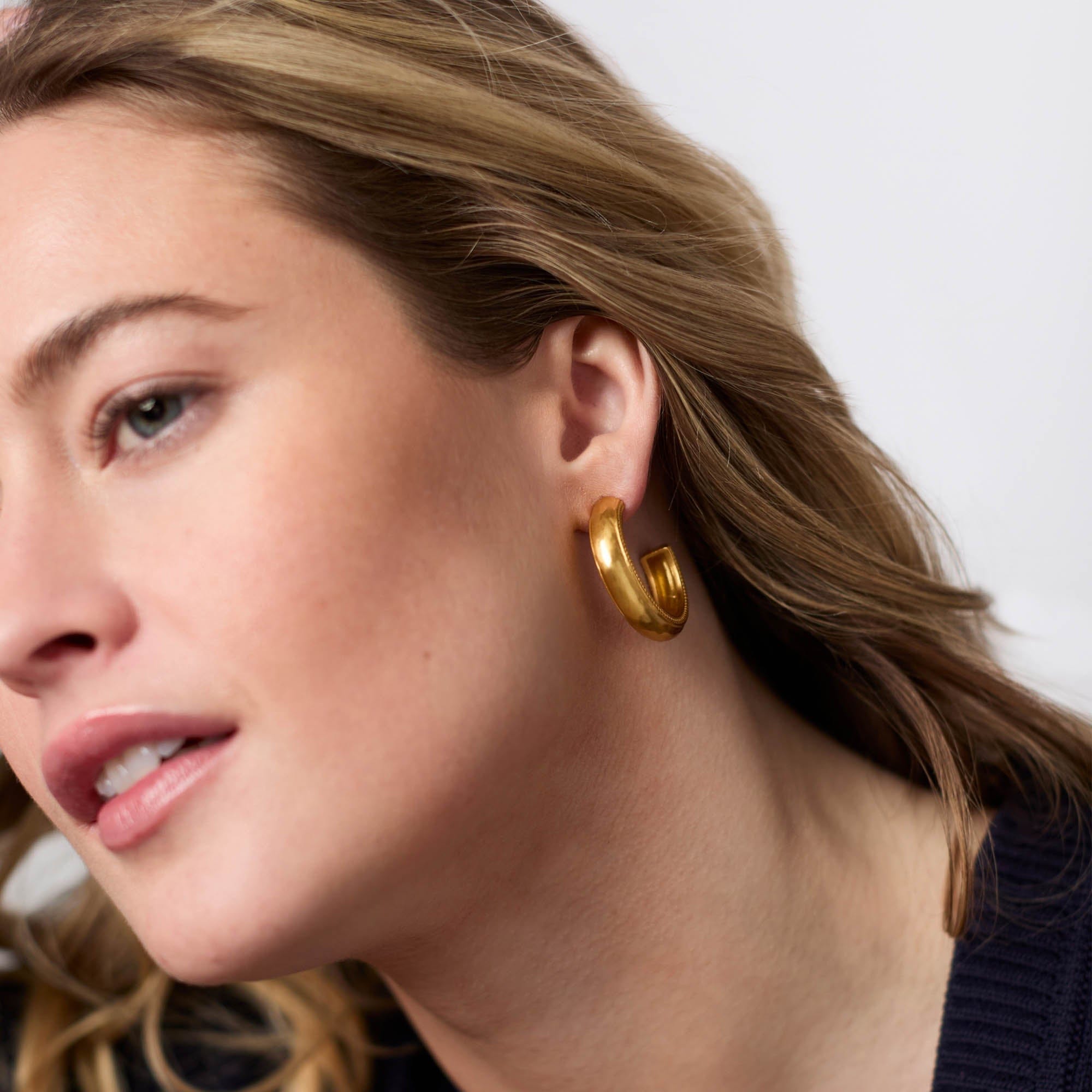 Cannes Gold Medium Hoop Earrings