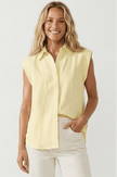Cap Sleeve Blouse in Pale Banana