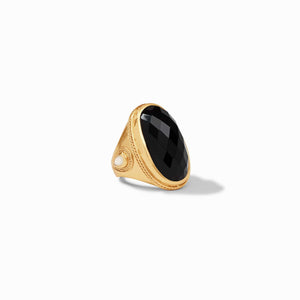 Julie Vos Julie Vos Cannes Statement Ring with Obsidian Black Stone - Little Miss Muffin Children & Home