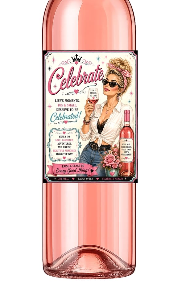 Sassy Vine Celebrate Wine Label