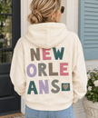 One-Of-A-Kind New Orleans Letter Patchwork Sweatshirt Hoodie