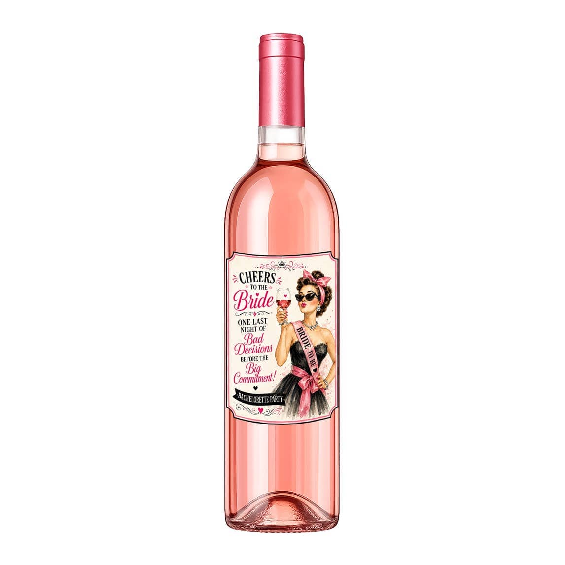 Sassy Vine Cheers To the Bride Wine Label