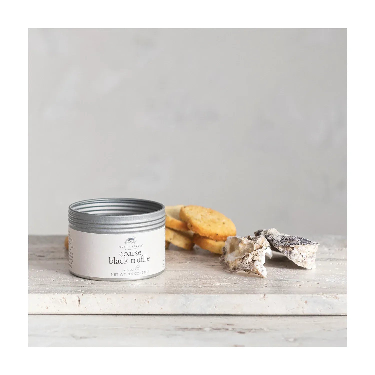 Coarse Black Truffle Sea Salt by Finch + Fennel