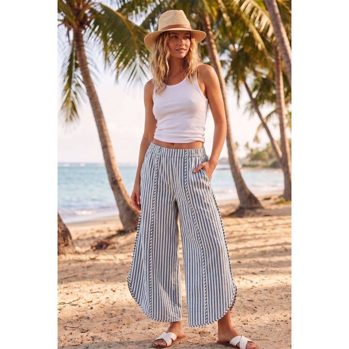 Coastal Stripe Tulip Cut Relaxed Fit Pants
