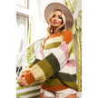 Color Block Striped Chunky Sweater