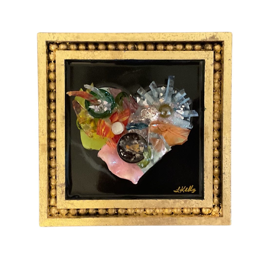 Laurie Kelly Art Studio Gold Framed Heart Art 8x8 - Little Miss Muffin Children & Home