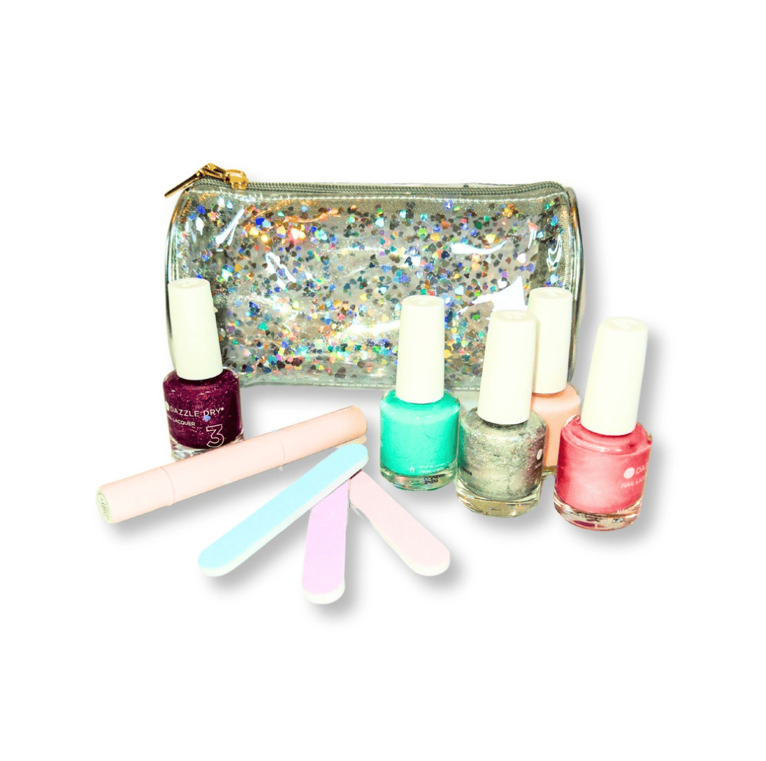 Clear Glitter Cosmetic Bags, 3 Sizes Available
