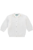 Girl Cardigan with Rosebuds White