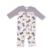 Cozy Pups Romper with Contrast Sleeves