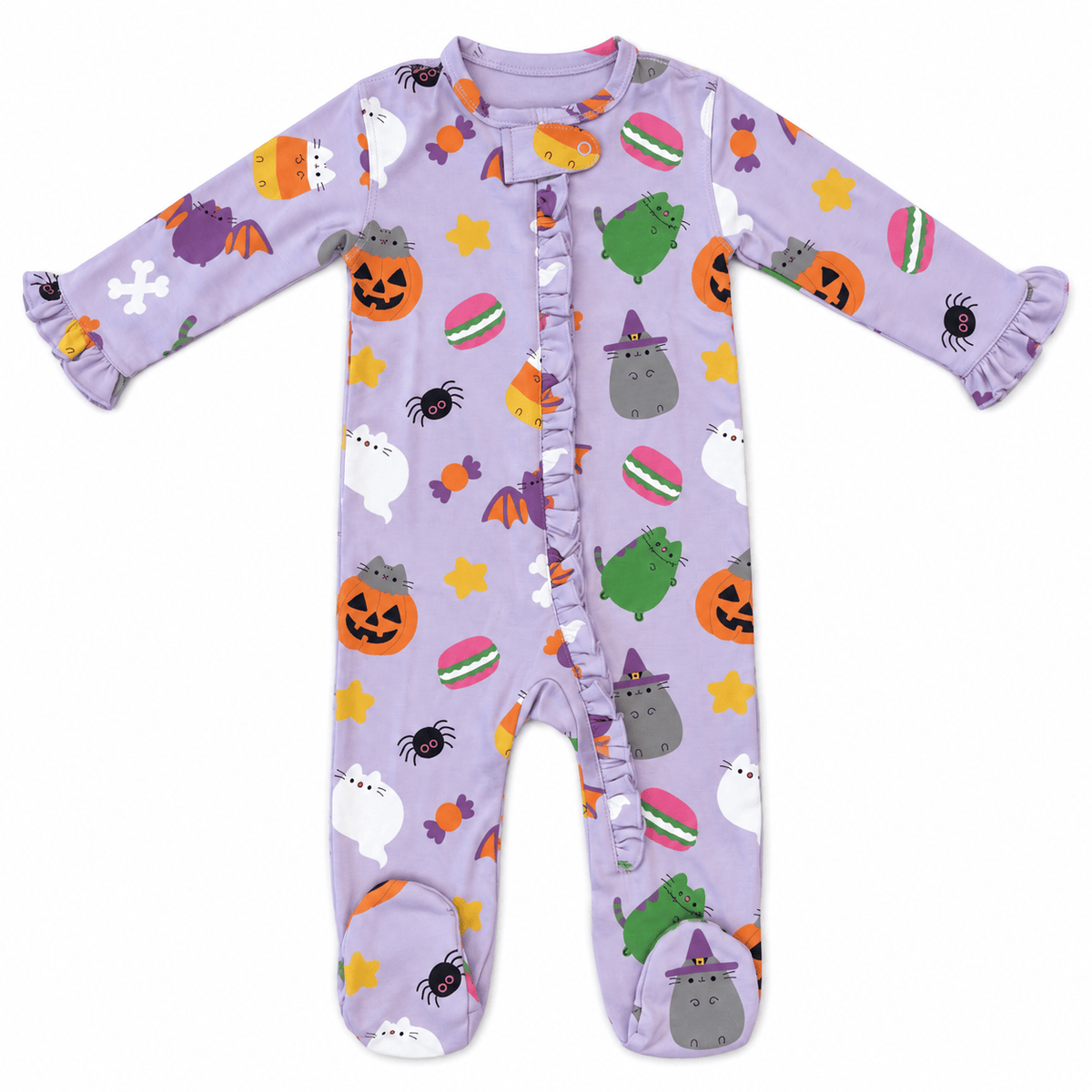 Lulu Bebe Baby Girls’ Halloween Pima Cotton Footies – Lavender