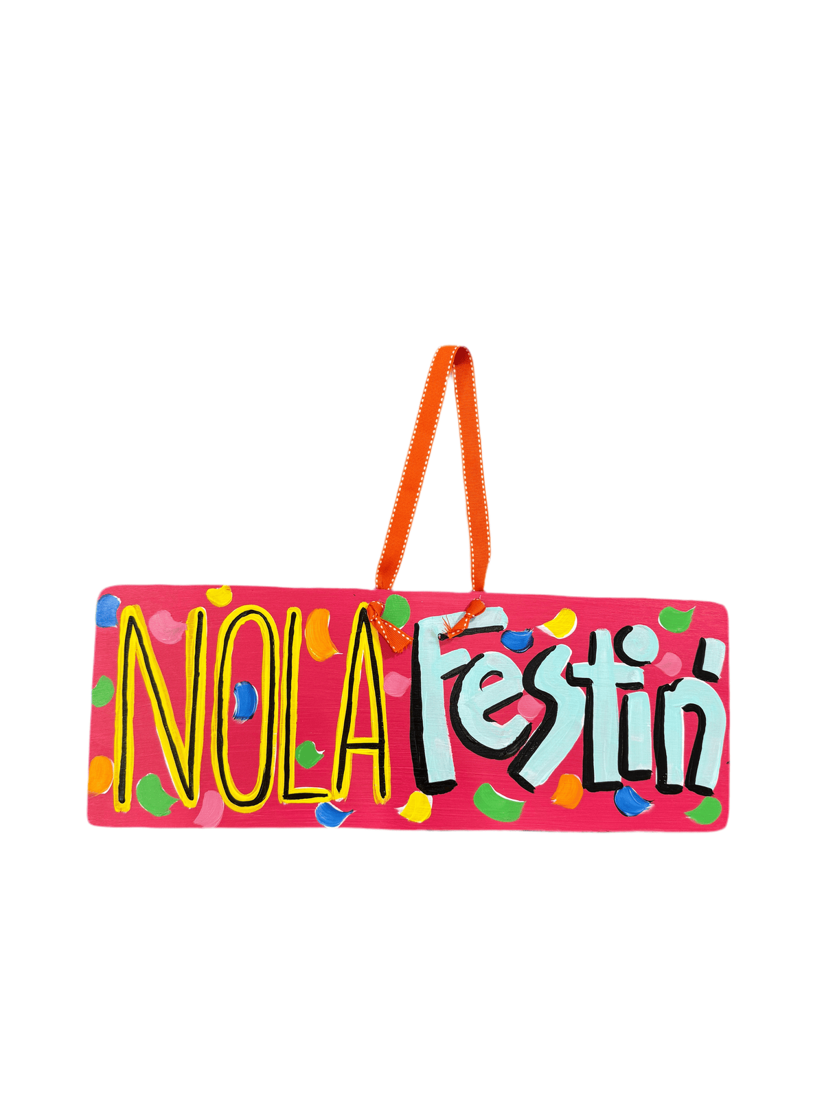 Michelle's Art Box Michelle's Art Box 6"x16" Wood Sign, NOLA Festin' - Little Miss Muffin Children & Home