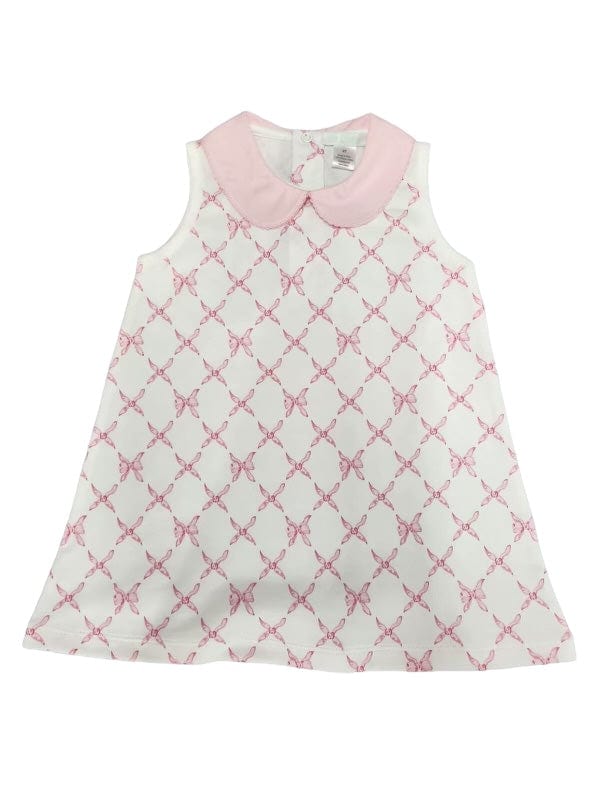 Lulu Bebe Lulu Bebe Bows Print Reese Sleeveless Dress with Peter Pan Collar - Little Miss Muffin Children & Home