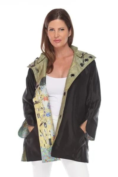 Aria Collection The Kiss Reversible Toggle Raincoat