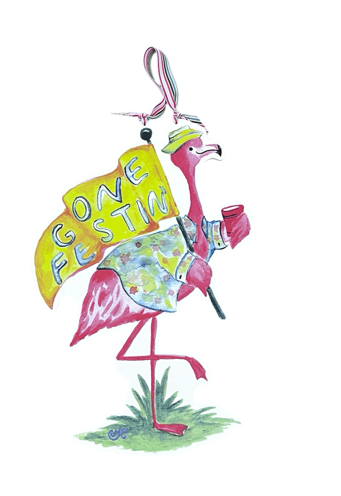 Michelle's Art Box Michelle's Art Box Festin' Flamingo Door Hanger - Little Miss Muffin Children & Home