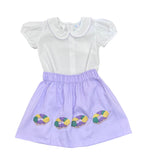 Lulu Bebe King Cake Embroidered Olivia Skirt Set