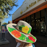 Little Miss Muffin Exclusive Michelle's Art Box Hand-Painted Hibiscus Floppy Hat - Little Miss Muffin Children & Home
