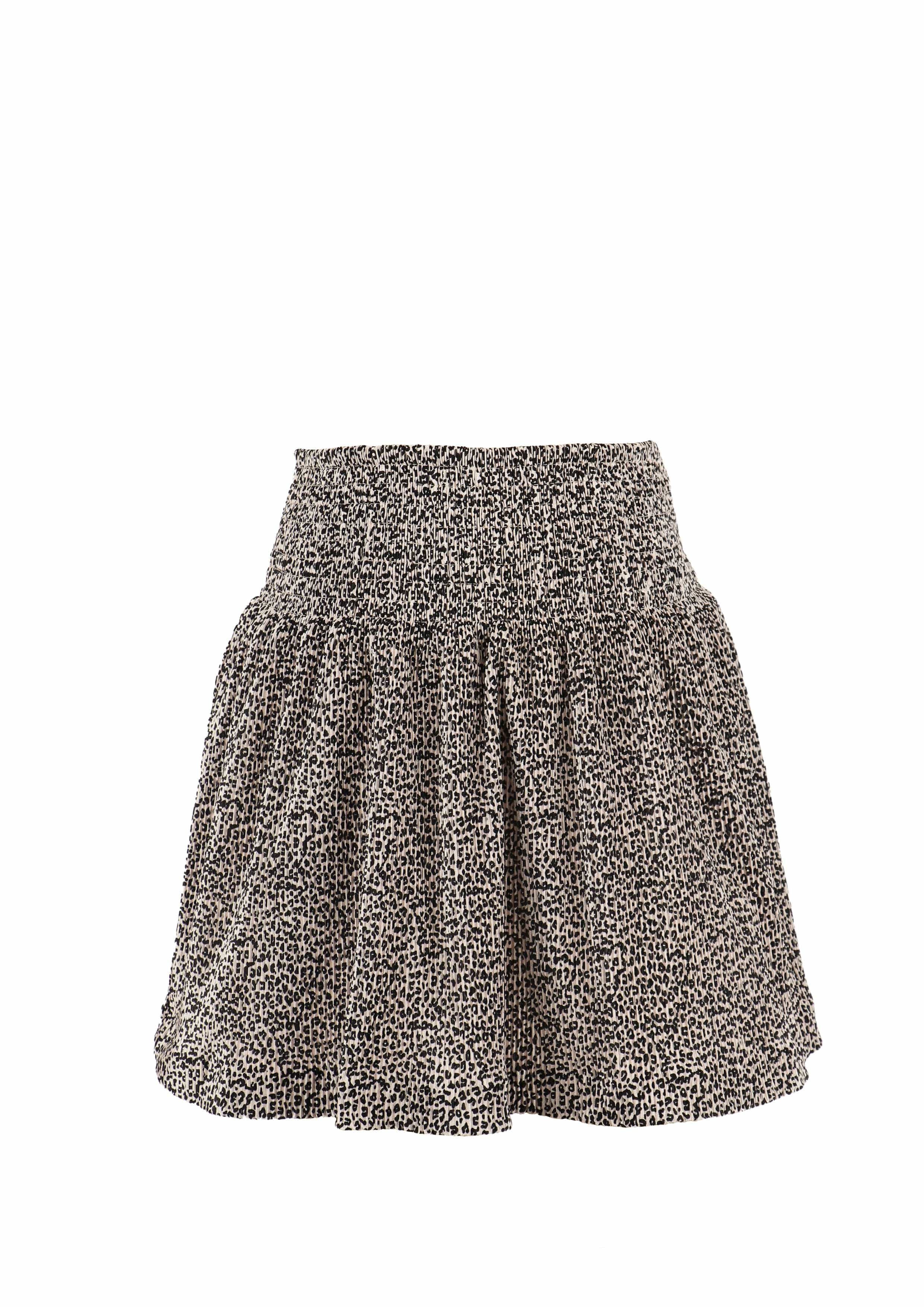 animal print smocked mini skirt