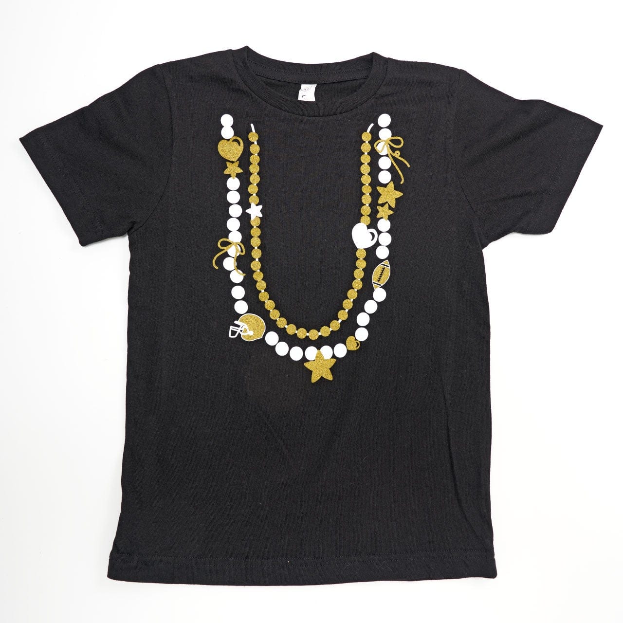 Bon Temps Boutique Black & Gold Necklace Tee - Little Miss Muffin Children & Home