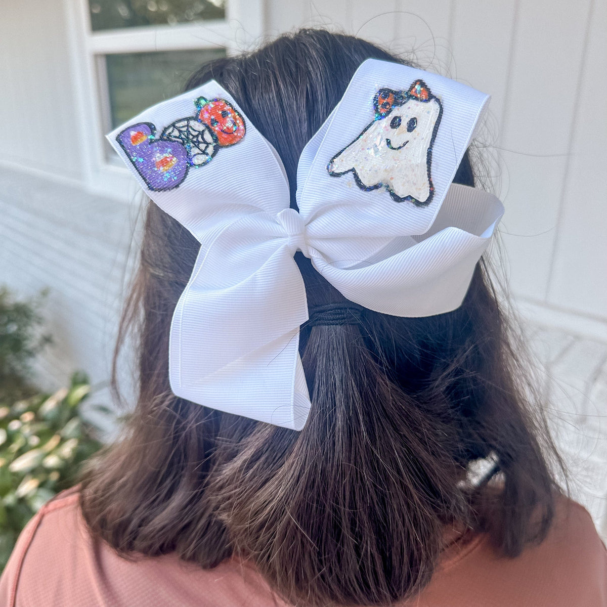 Heidi Davis Bows Boo/Ghost Hand Painted Bow Double Glitter - Little Miss Muffin Children & Home