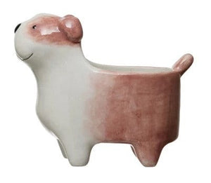 Creative Co-op Hand-Painted Ceramic Dog Planter, 4 Styles