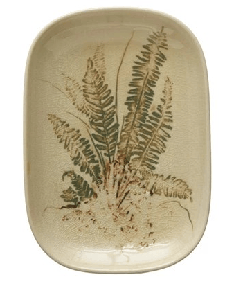 Debossed Stoneware Dish, 4 Styles (Each One Will Vary)