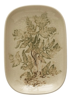 Debossed Stoneware Dish, 4 Styles (Each One Will Vary)
