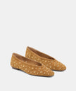 Dolce Vita Caret Stud Flat in Light Brown Suede
