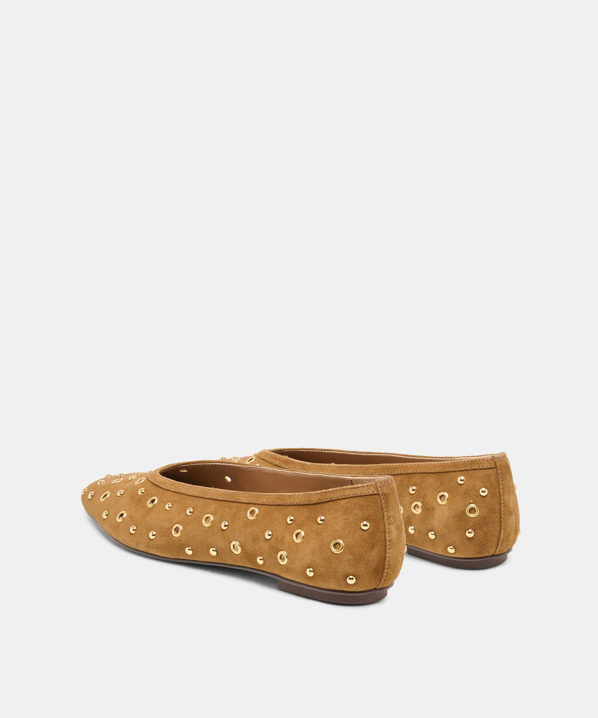 Dolce Vita Caret Stud Flat in Light Brown Suede