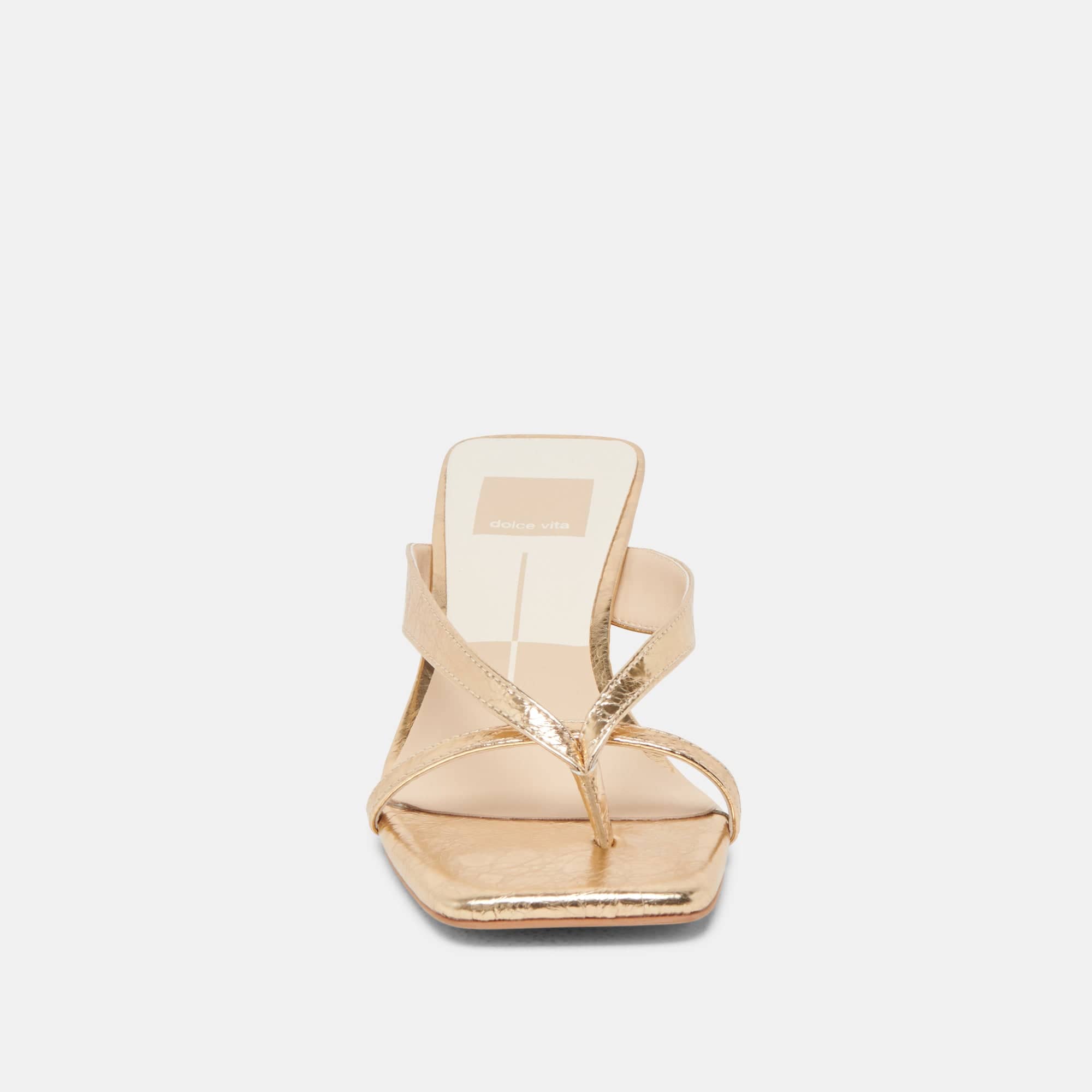 Brevel Heels Gold Distressed Leather