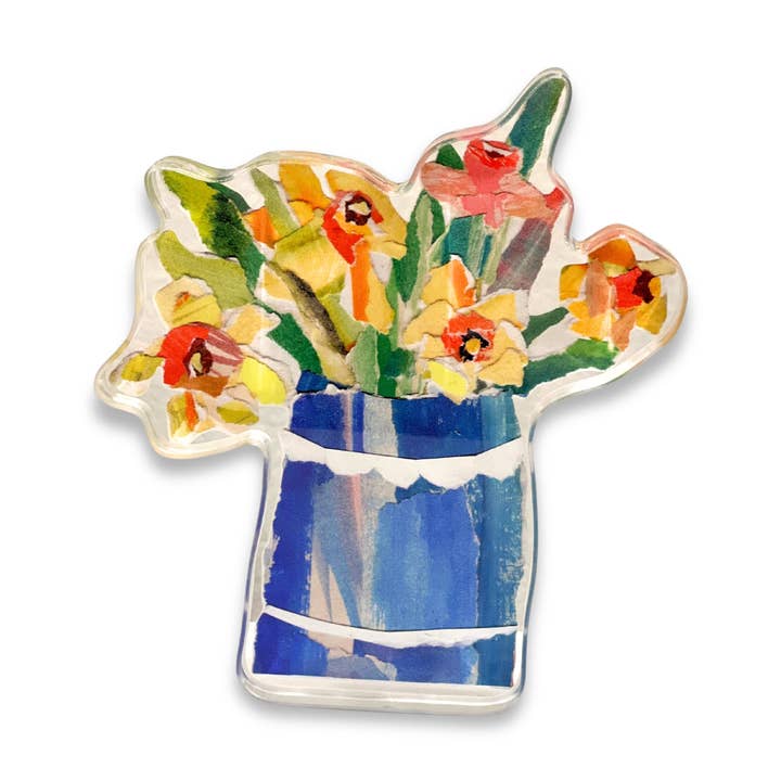 Daffodil Acrylic Bloom Large Acrylic Block