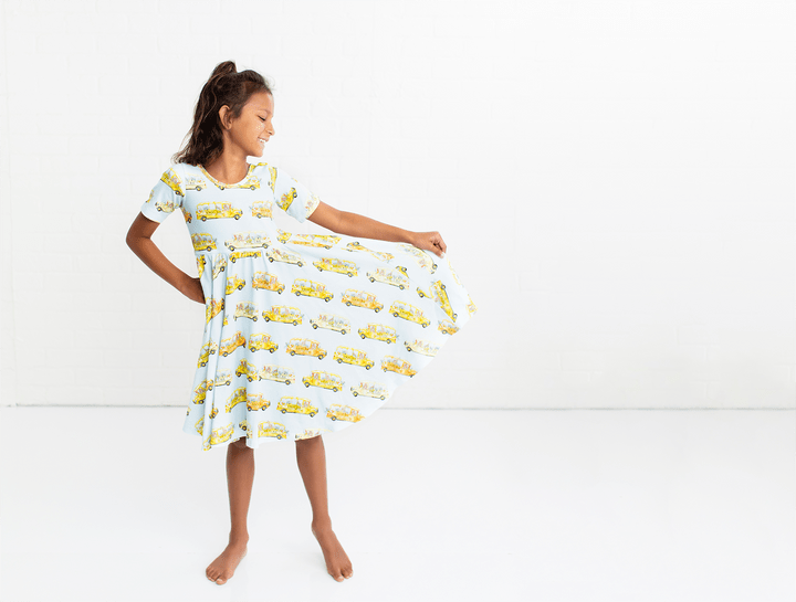 Nola Tawk Nola Tawk The Wheels on the Bus Cotton Twirl Dress - Little Miss Muffin Children & Home