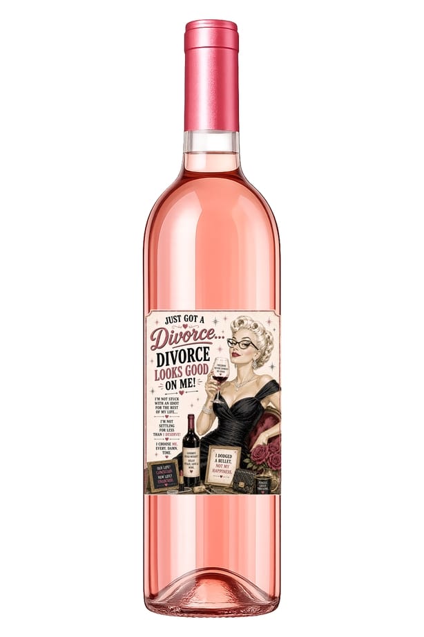 Sassy Vine Divorce Wine Label
