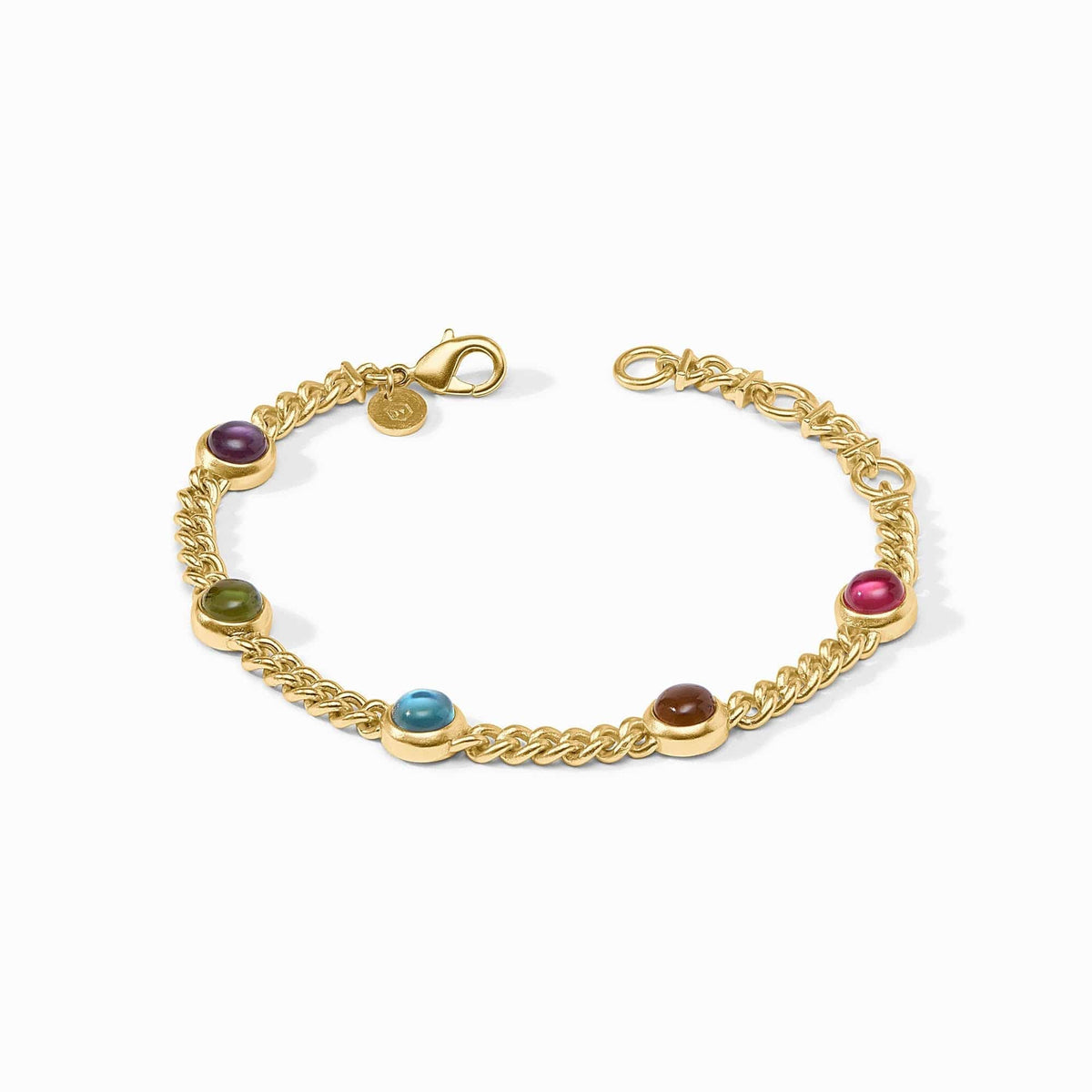 Gold bracelet with colorful beads julie vos
