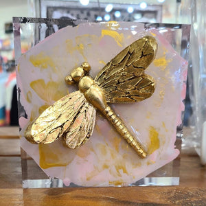 Lisa Devlin Designs Lisa Devlin Designs Acrylic Block 4x4 Dragonfly - Little Miss Muffin Children & Home