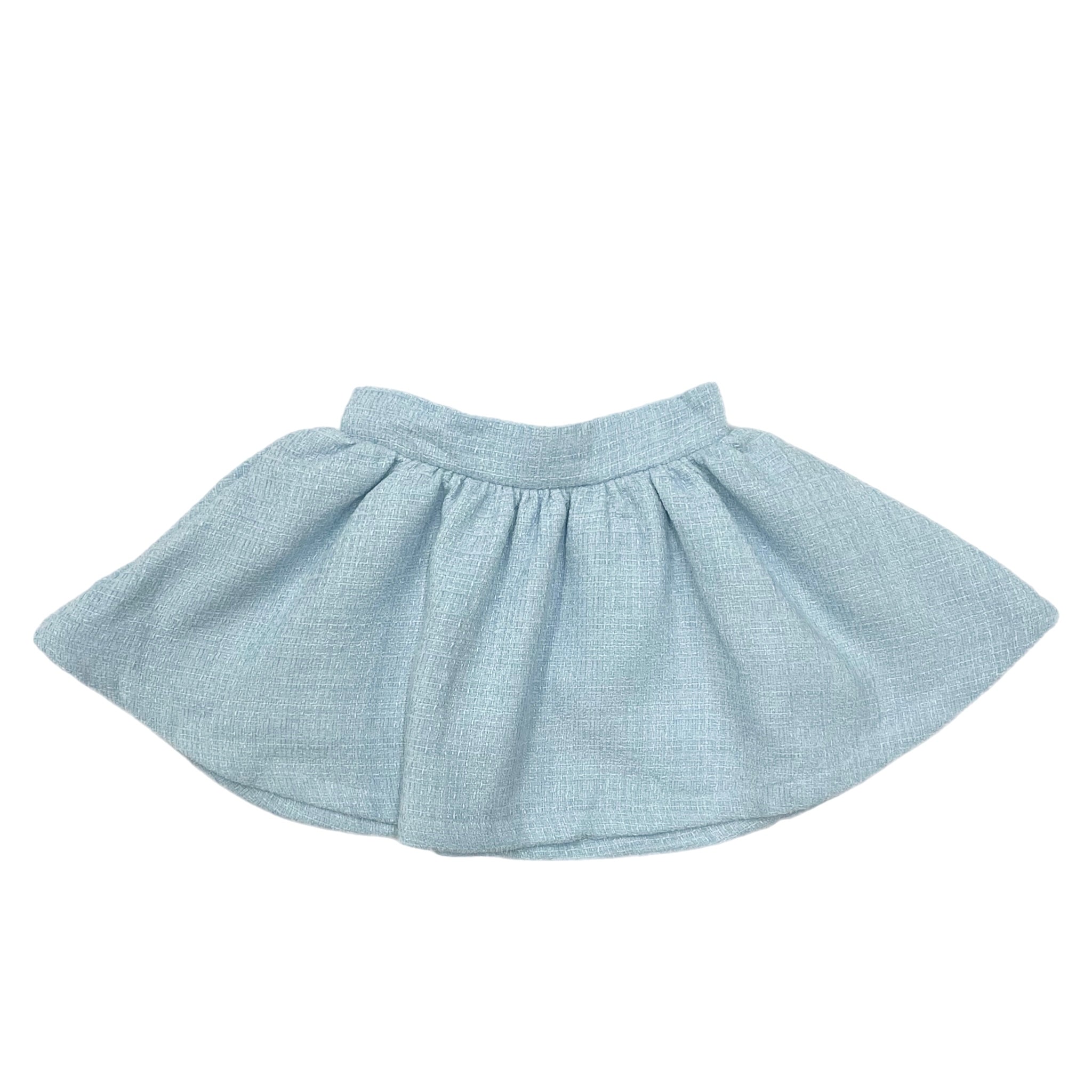 blue tweed girls mini skirt