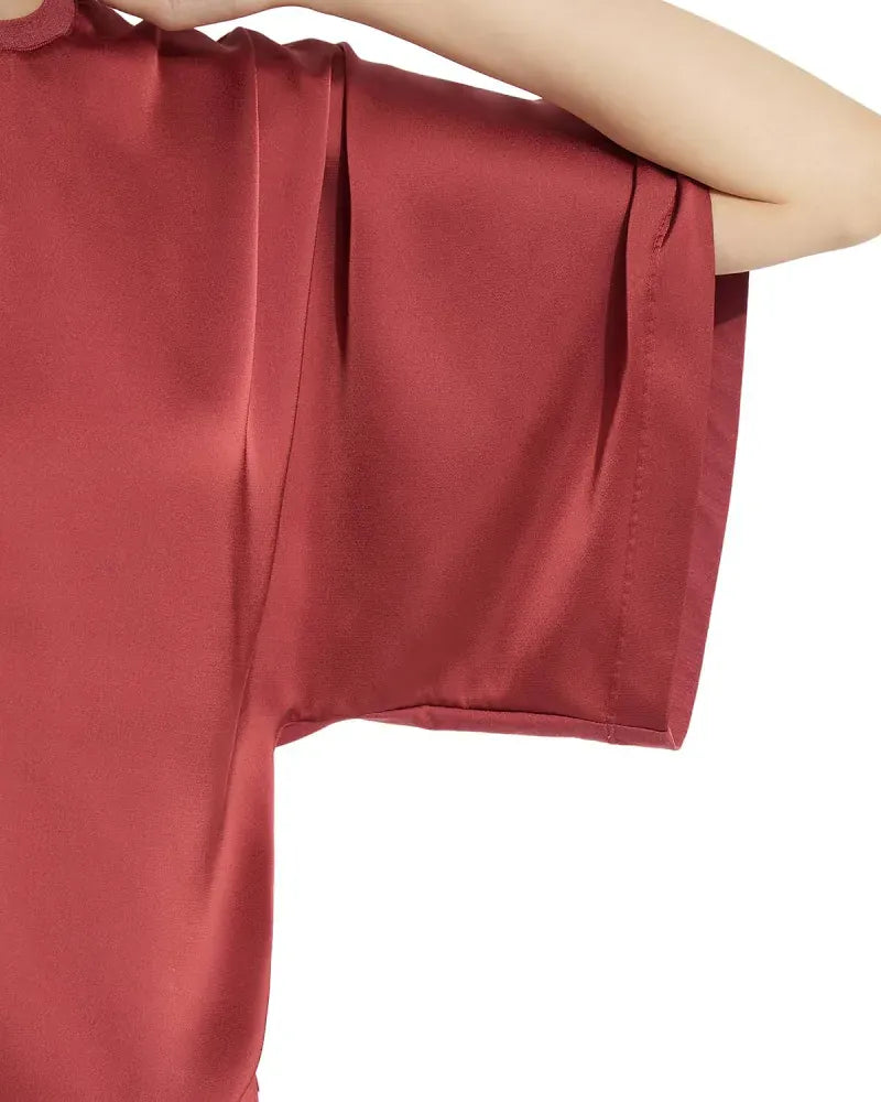 Ginger Mix-Media Dolman Tee in Copper Blush