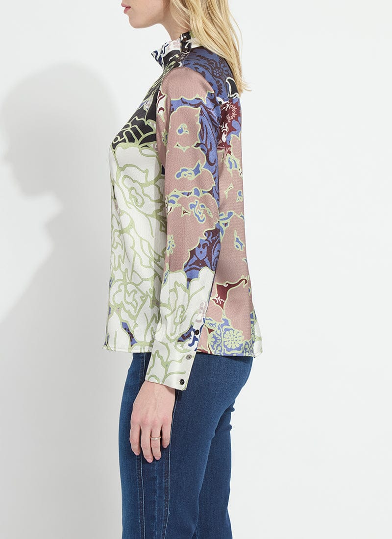 Seraphina Mock Neck Blouse in Antique Garden
