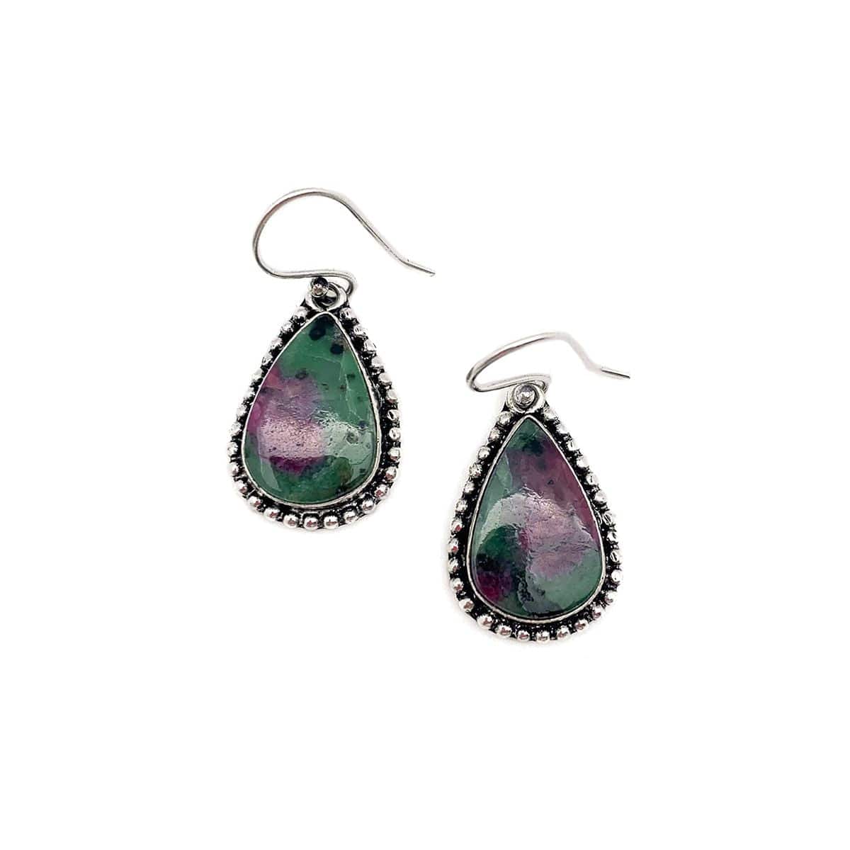 Anju Jewelry Kashi Semiprecious Stone Earrings – Ruby Ziosite - Little Miss Muffin Children & Home