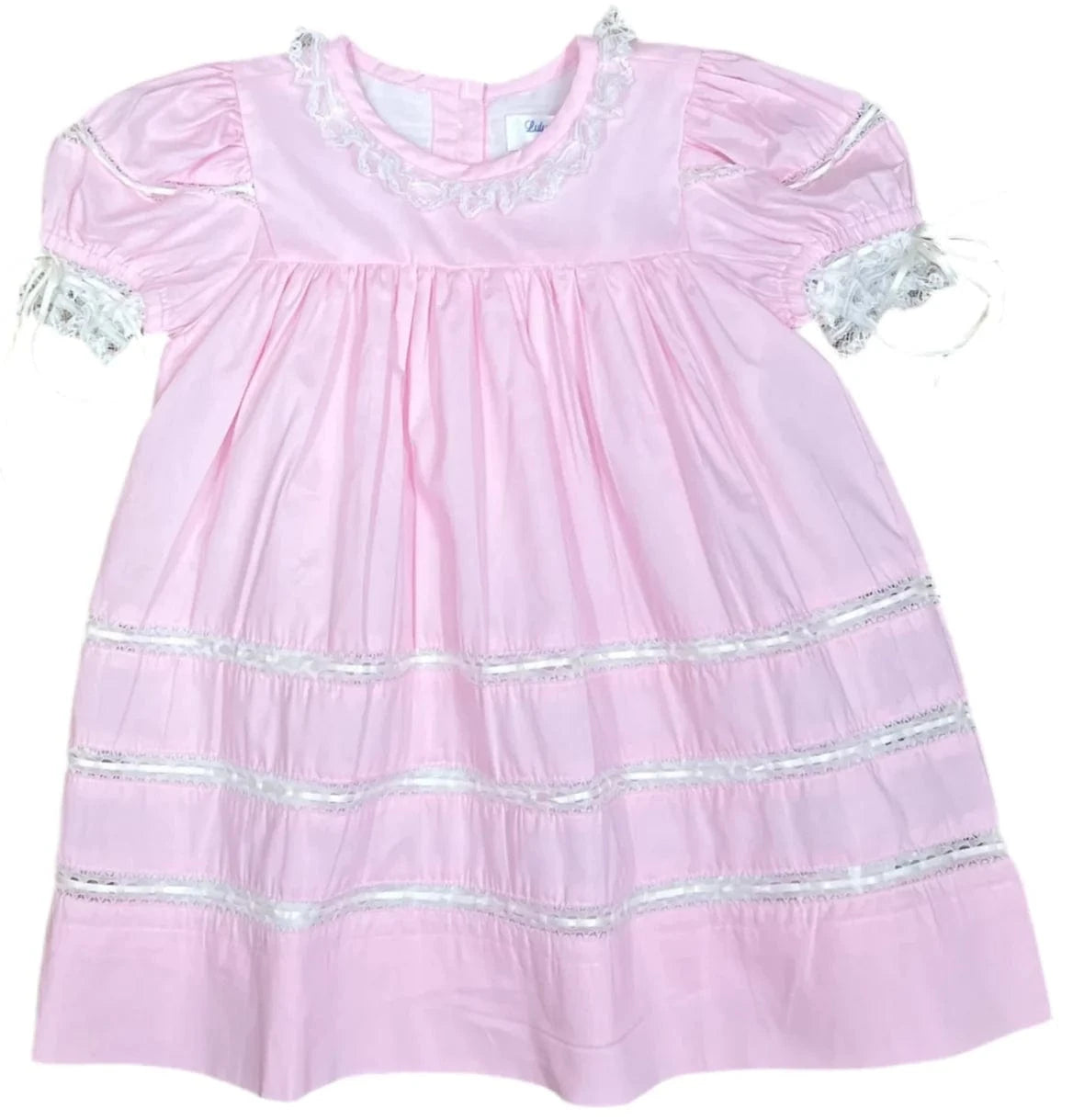 Lulu Bebe Lulu Bebe Victoria Lace Ribbon Dress - Little Miss Muffin Children & Home