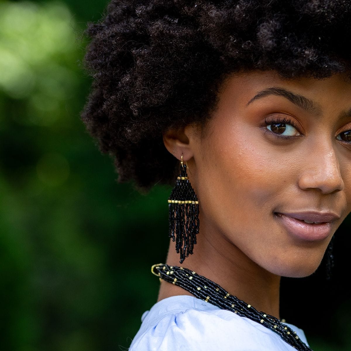 Anju Jewelry Seed-Bead Tapered Fringe Earrings – Lush Onyx - Little Miss Muffin Children & Home