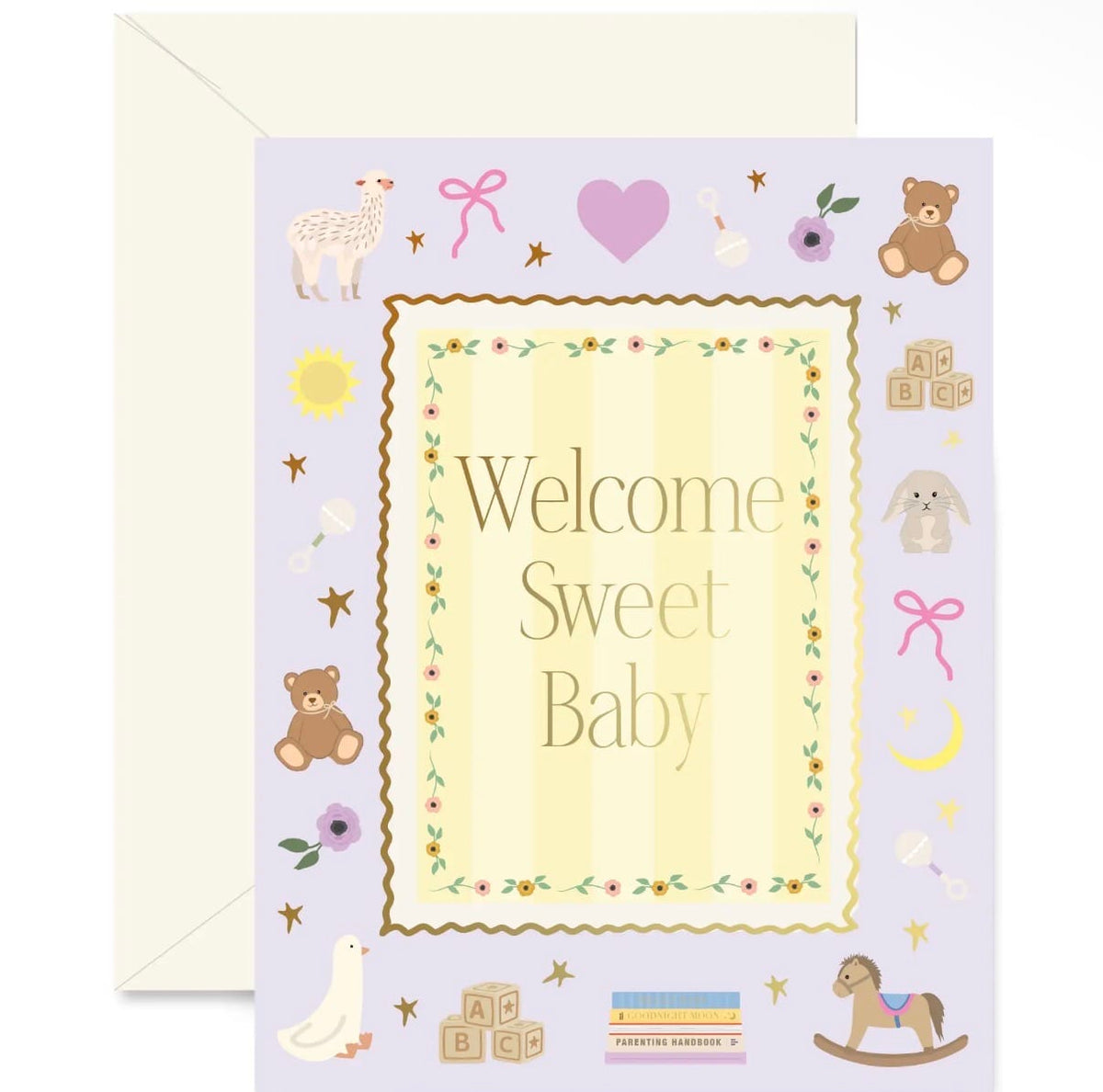 Lilac Welcome Sweet Baby Frame Greeting Card