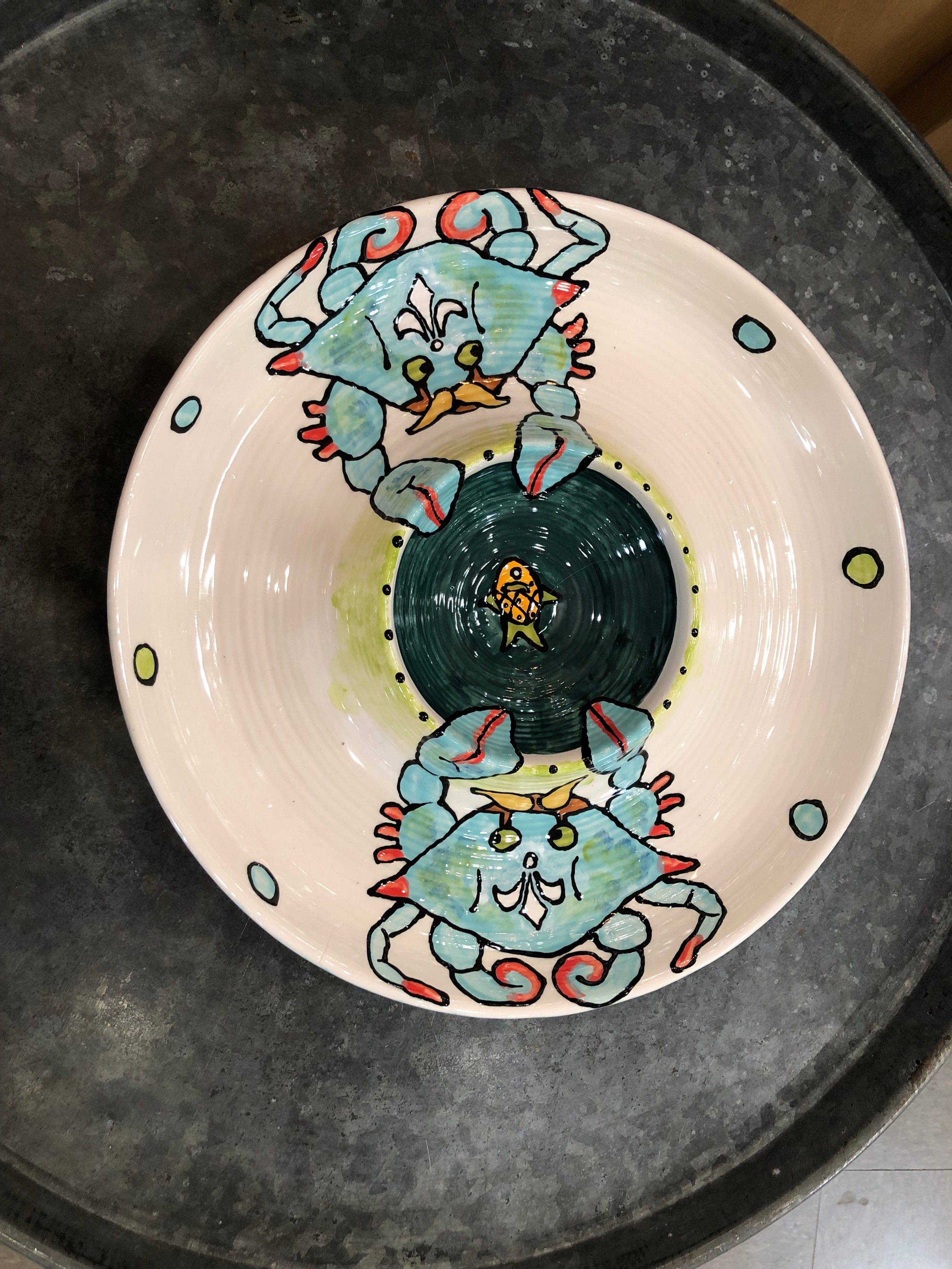 Jan Salzer Art Crab Round Chip & Dip - Little Miss Muffin Children & Home