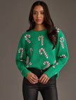 Green Candy Cane Sweater