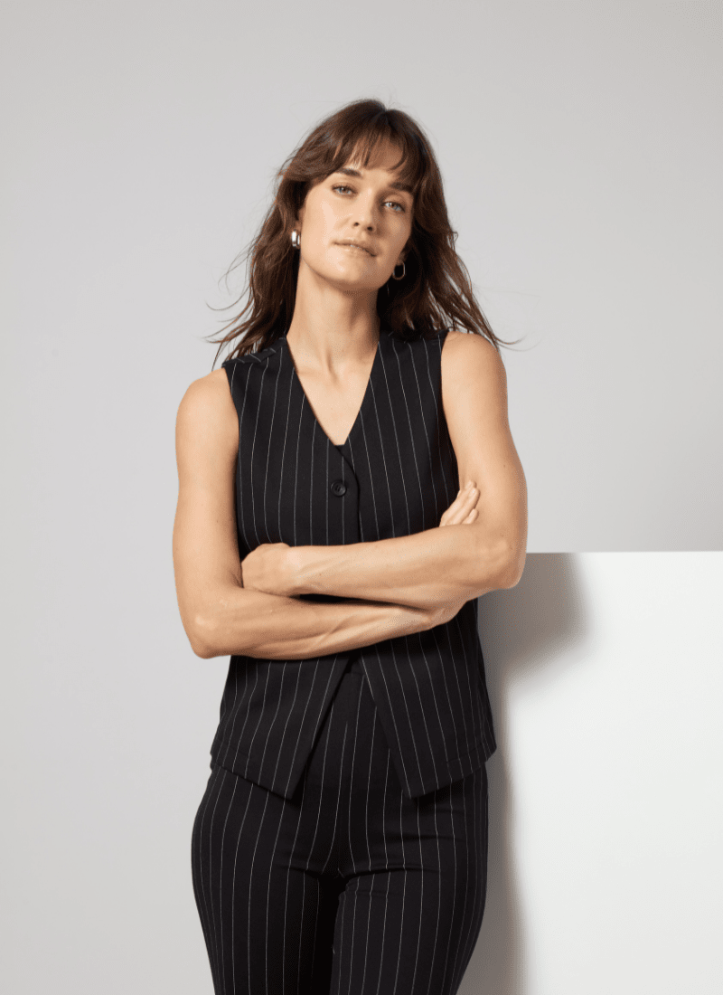 Lysse Lysse Marisa Ponte Gilet in Soft Soothing Stripe - Little Miss Muffin Children & Home