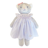 Petit Ami & Zubels Petit Ami & Zubels Knit Cat Doll with Lavender Dot Dress - Little Miss Muffin Children & Home