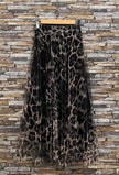 Ariana Black Leopard Print Tulle Skirt