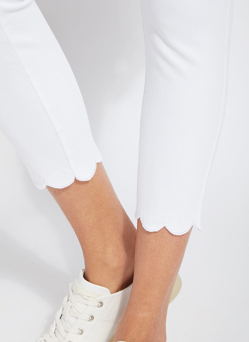 Lysse Lysse Scallop Hem Denim (25.5" Inseam) in White - Little Miss Muffin Children & Home