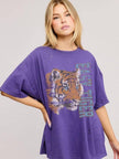 Easy Tiger Graphic Short Sleeve Distressed Oversized Seamless Tee