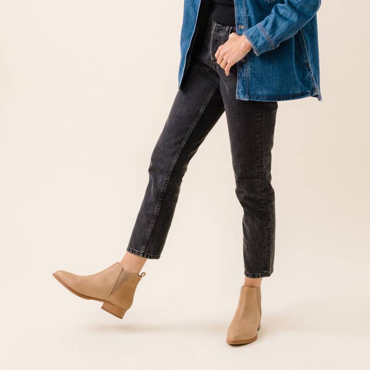 womens brown low top boot